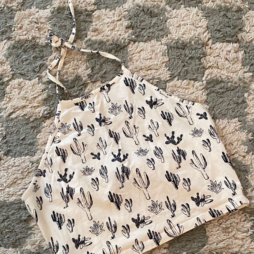 Halter top with cactus illustrations 🌵